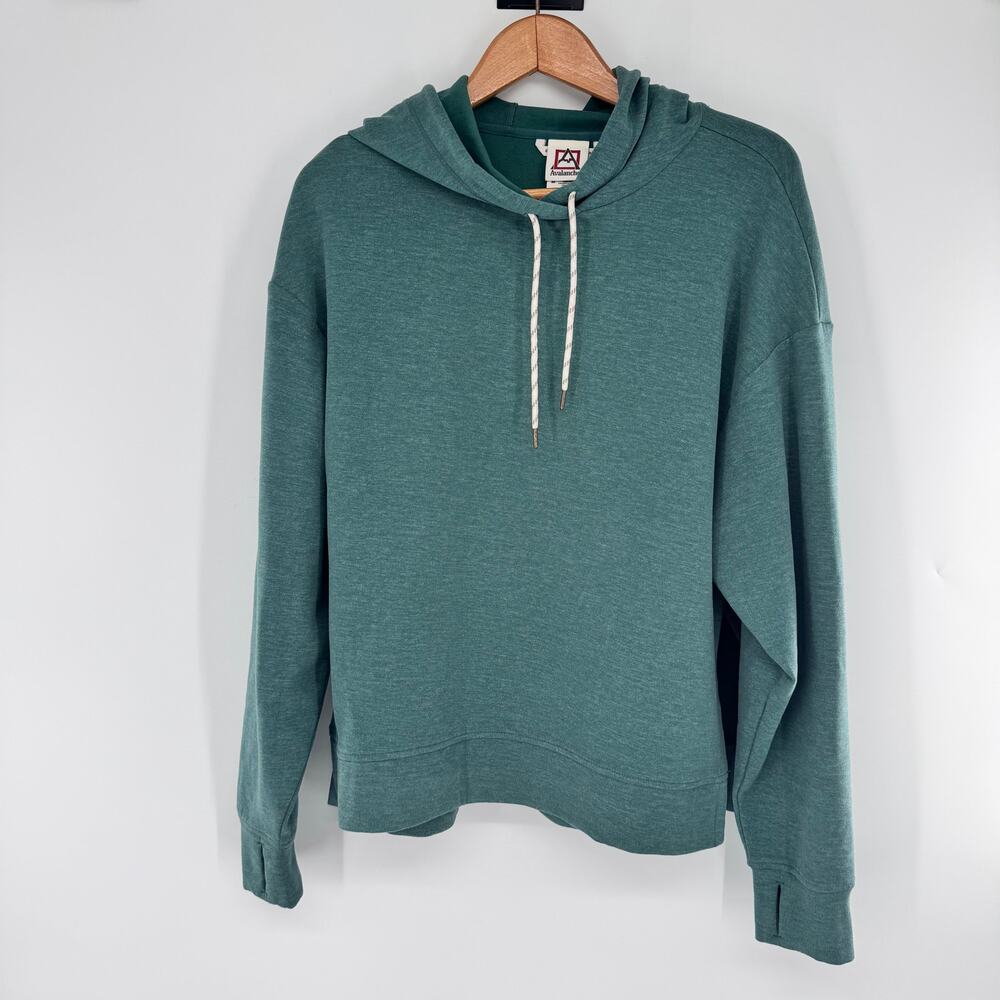 Avalanche Women's M Green Pullover Hoodie Thumbholes Stretch CA191 Outdoor